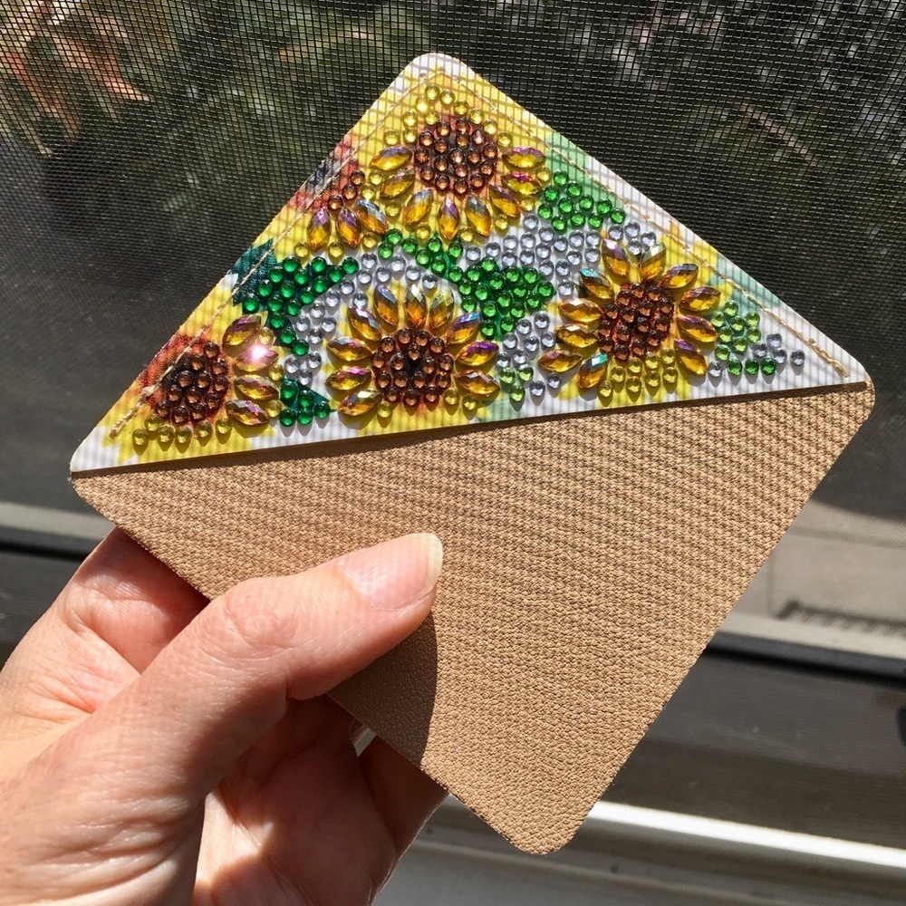 Diamond Art SUNFLOWERS 04 Corner Bookmark, Colorful, Sparkly, Bling - Picture 7 of 17